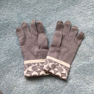 REAL Coach gloves, sparkly silver and white logos